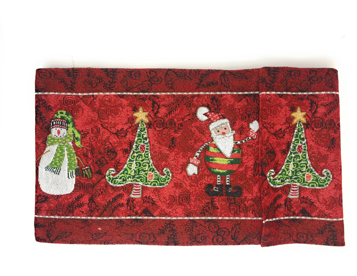 Tache Here Comes Santa Claus Vintage Holiday Woven Tapestry Table Runners (8577TR)
