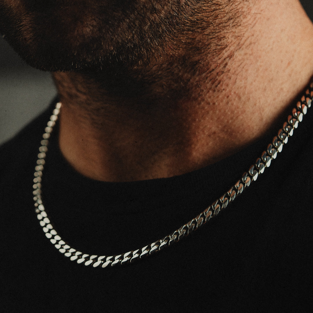 Classic Silver Cuban Chain - 7mm from Vintage Gentlemen From Vintage Gentlemen