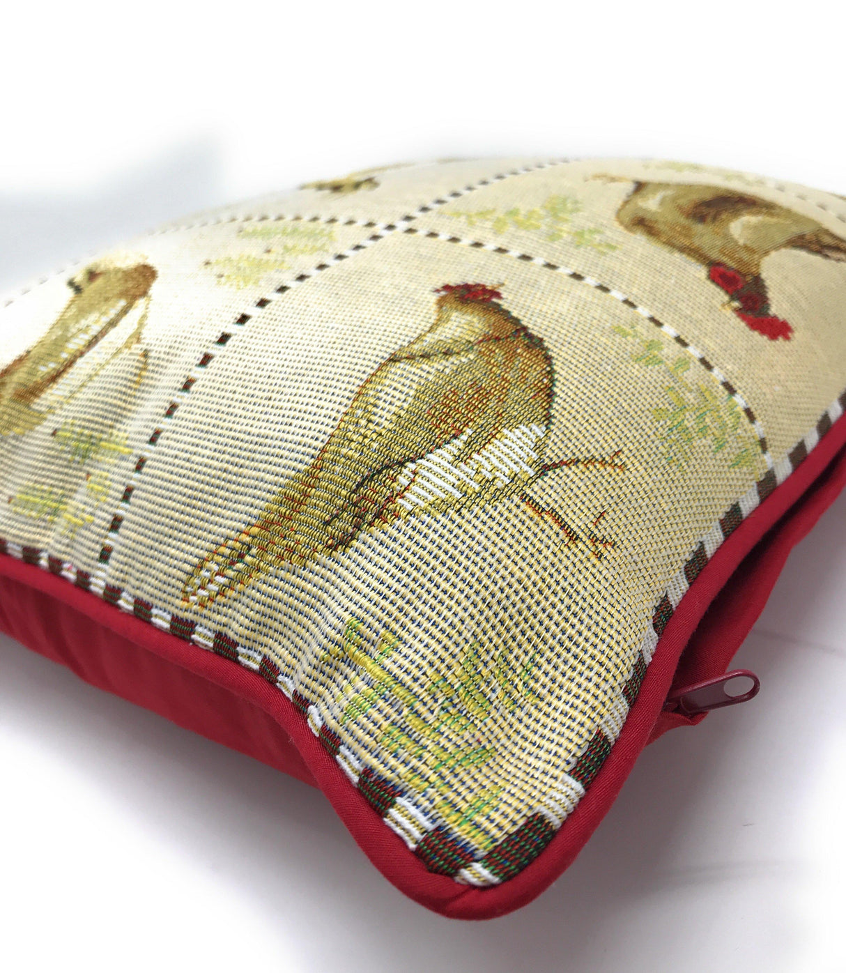 Tache Country Farmhouse Rooster Hens Woven Tapestry Throw Pillow Cover (13139CC) from Tache Home Fashion