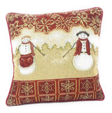 Tache Mr. & Mrs. Snowman Couple Woven Tapestry Throw Pillow Cover (10323CC) from Tache Home Fashion