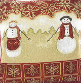 Tache Mr. & Mrs. Snowman Couple Woven Tapestry Throw Pillow Cover (10323CC) from Tache Home Fashion