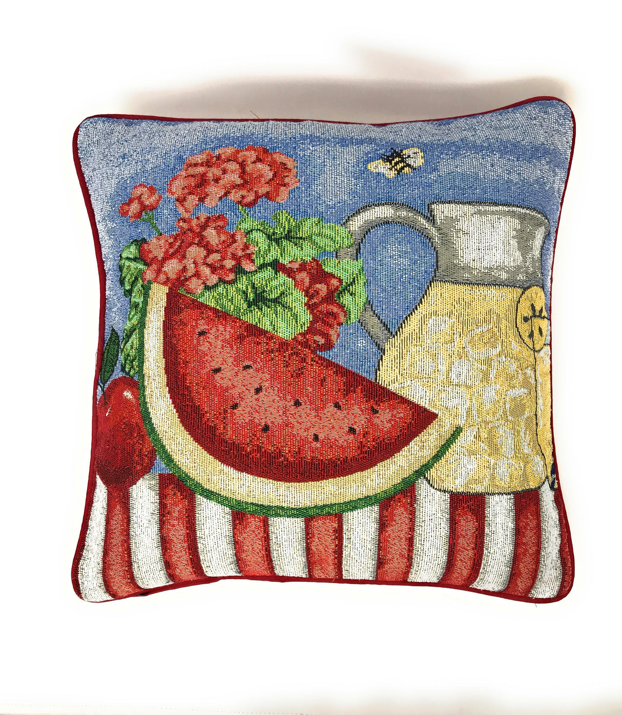Tache Fruity Drinks Watermelon Lemonade Woven Tapestry Accent Throw Pillow Cover (13082CC) from Tache Home Fashion