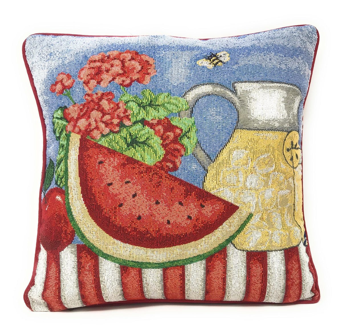 Tache Fruity Drinks Watermelon Lemonade Woven Tapestry Accent Throw Pillow Cover (13082CC) from Tache Home Fashion