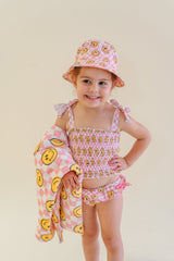 BLUSHIN' CHECKERS DREAM SMOCKED TANKINI TWO PIECE SWIM SUIT from DREAM BIG LITTLE CO