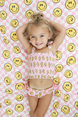BLUSHIN' CHECKERS DREAM SMOCKED TANKINI TWO PIECE SWIM SUIT from DREAM BIG LITTLE CO