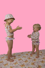 BLOSSOMIN’ BUTTERFLY DREAM 2-PIECE RASH GUARD RUFFLE SWIM SUIT from DREAM BIG LITTLE CO