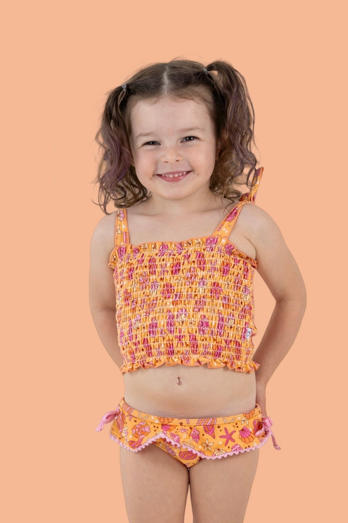 SHELLO SUMMER DREAM SMOCKED TANKINI TWO PIECE SWIM SUIT from DREAM BIG LITTLE CO
