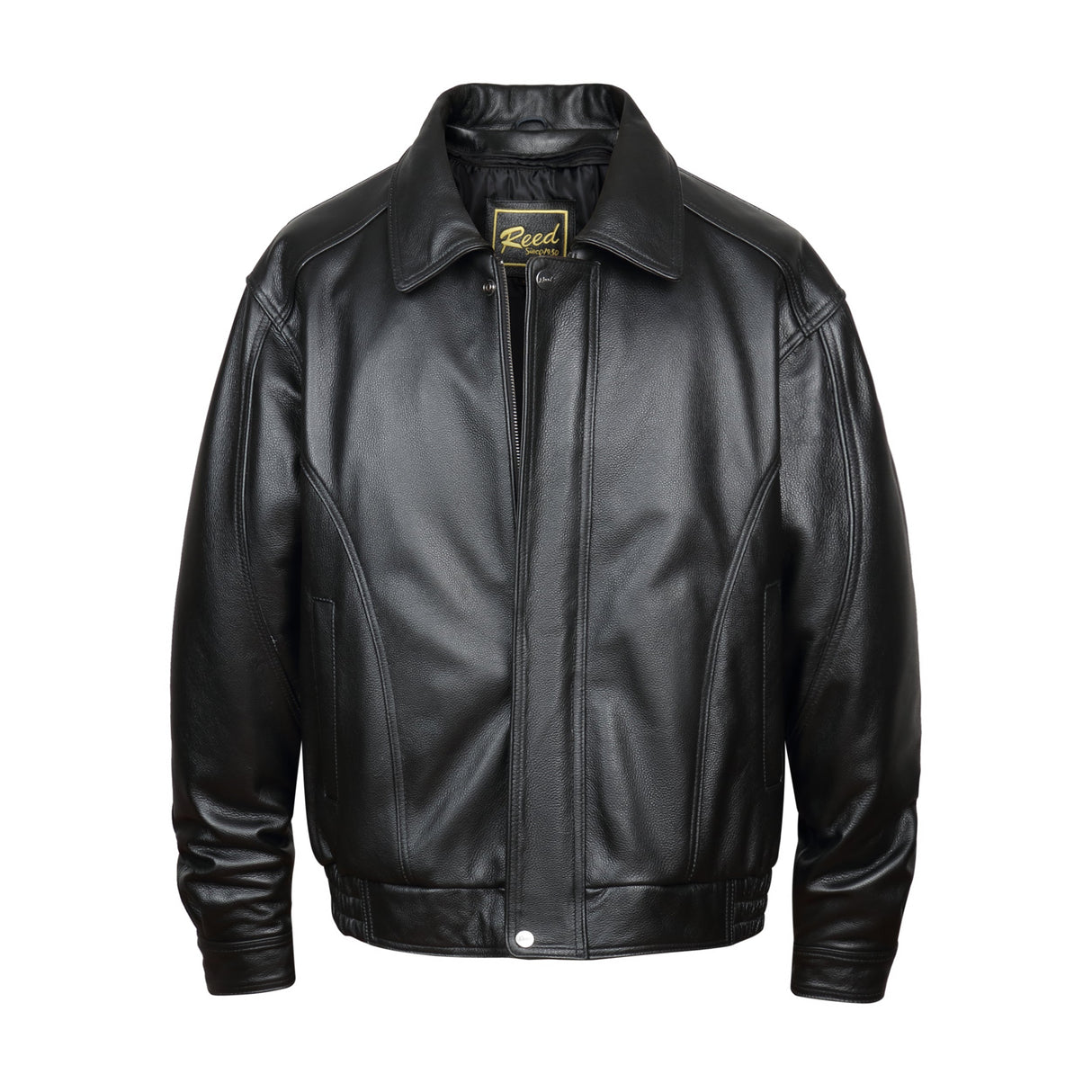 REED Men's American Style Bomber Genuine Leather Jacket - Imported from Reed Leather