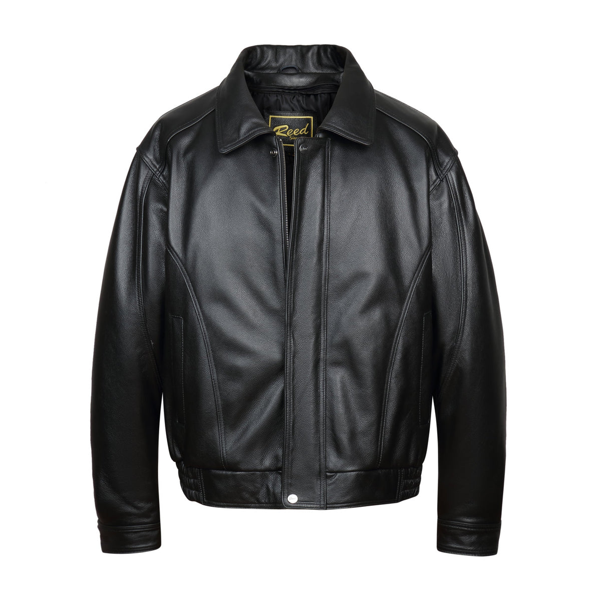 REED Men's American Style Bomber Genuine Leather Jacket - Imported from Reed Leather