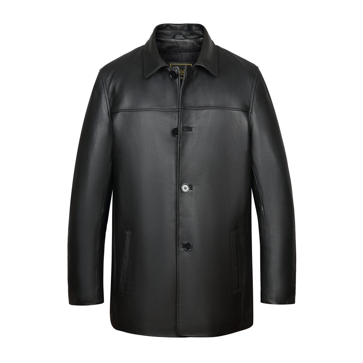 REED EST. 1950 Men's Jacket Genuine Lambskin Leather Four Button Car Coat - Imported from Reed Leather