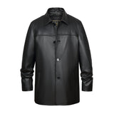 REED EST. 1950 Men's Jacket Genuine Lambskin Leather Four Button Car Coat - Imported from Reed Leather