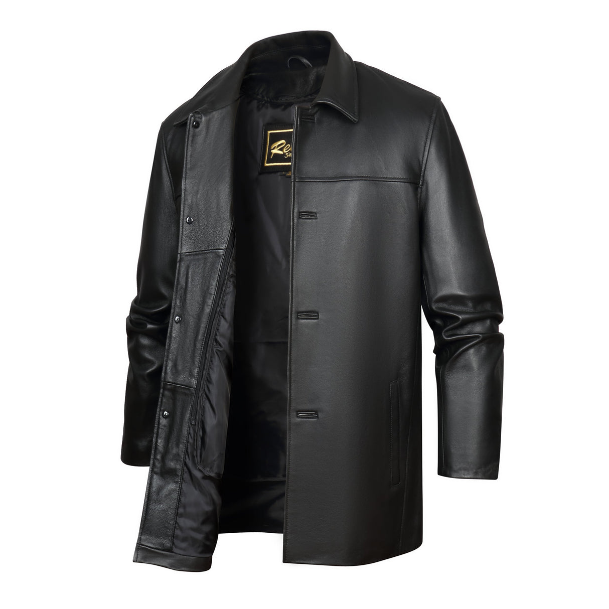 REED EST. 1950 Men's Jacket Genuine Lambskin Leather Four Button Car Coat - Imported from Reed Leather