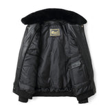 REED Men's Premium Leather Aviator Bomber Jacket - Imported from Reed Leather