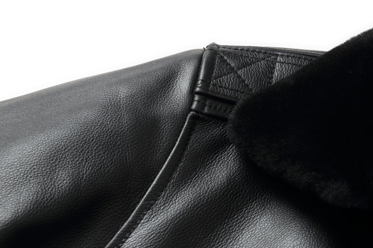 REED Men's Premium Leather Aviator Bomber Jacket - Imported from Reed Leather