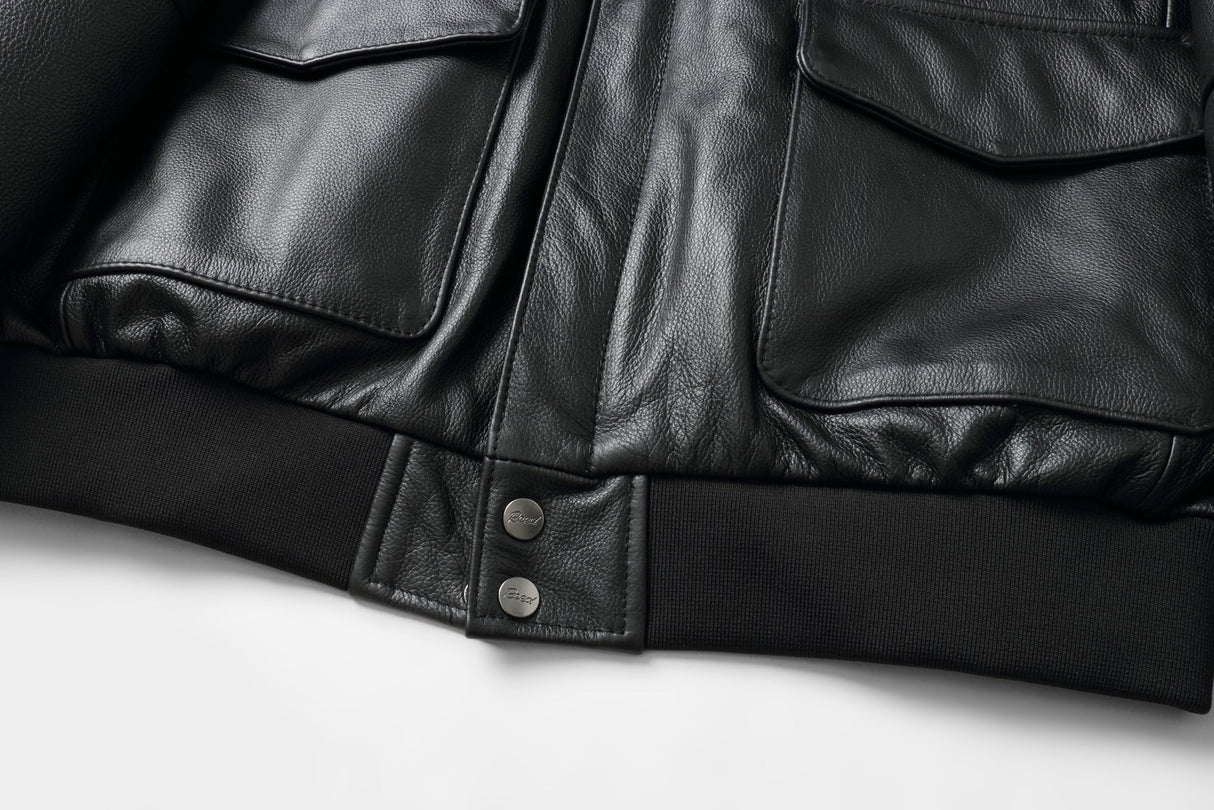 REED Men's Premium Leather Aviator Bomber Jacket - Imported from Reed Leather