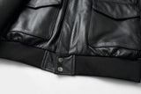 REED Men's Premium Leather Aviator Bomber Jacket - Imported from Reed Leather