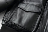 REED Men's Premium Leather Aviator Bomber Jacket - Imported from Reed Leather