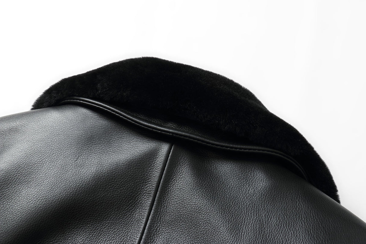 REED Men's Premium Leather Aviator Bomber Jacket - Imported from Reed Leather