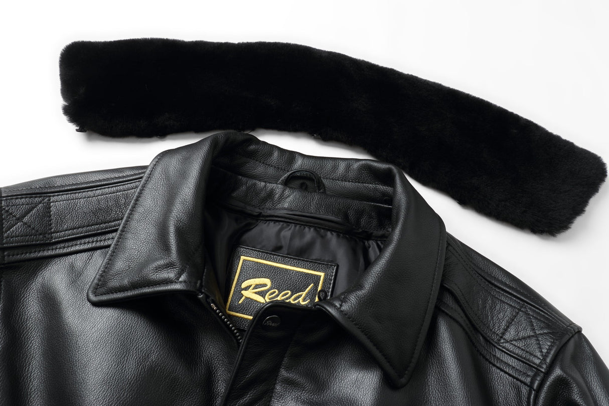 REED Men's Premium Leather Aviator Bomber Jacket - Imported from Reed Leather