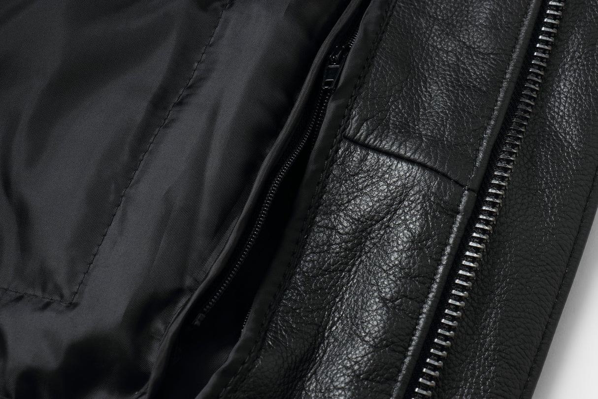 REED Men's Premium Leather Aviator Bomber Jacket - Imported from Reed Leather