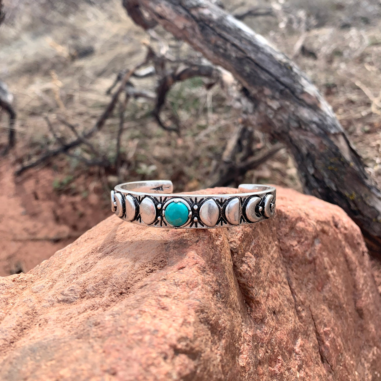 Moon Phases Cuff Bracelet | Turquoise from Hiouchi Jewels