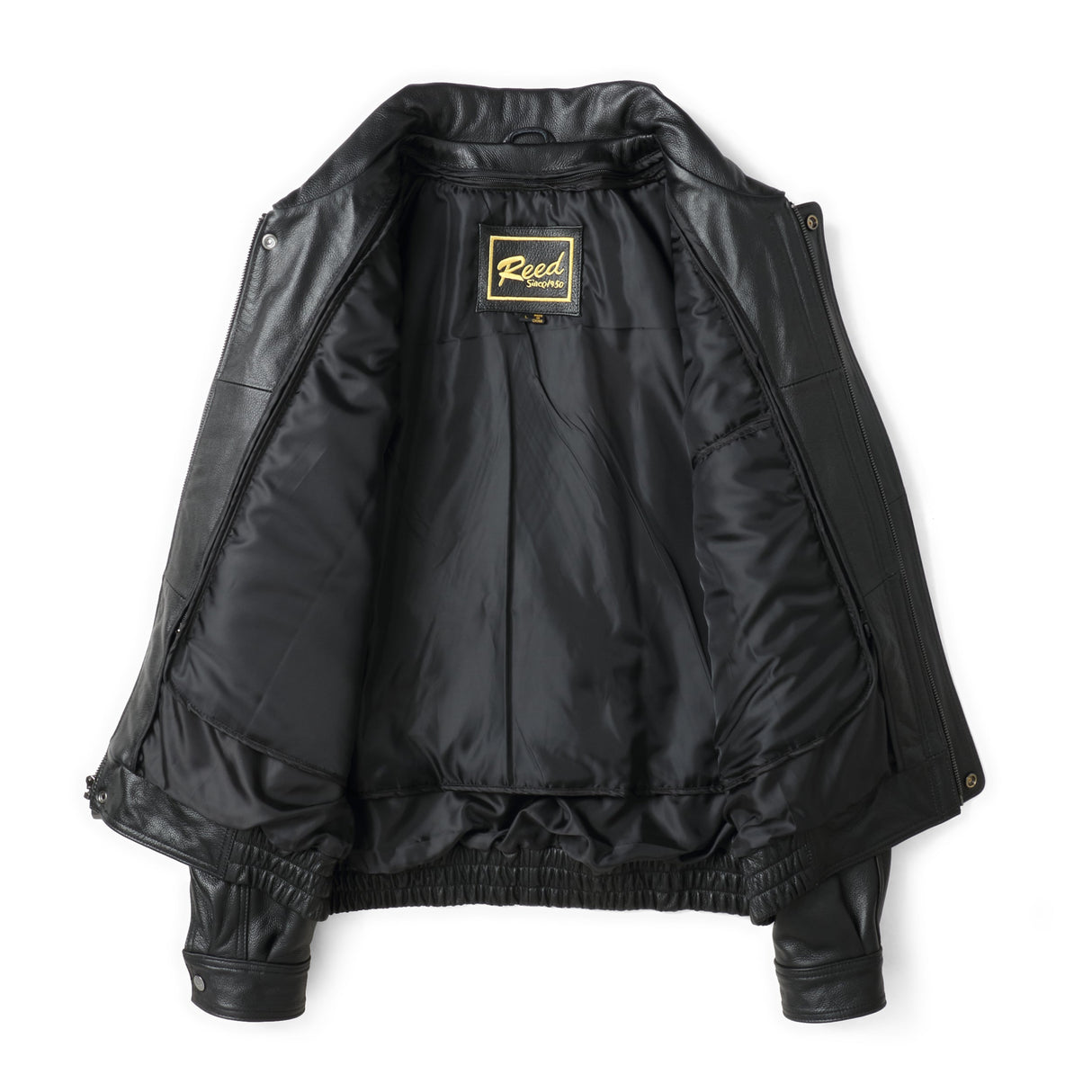 REED Men's American Style Bomber Genuine Leather Jacket - Imported from Reed Leather