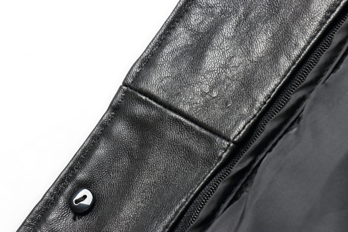 REED EST. 1950 Men's Jacket Genuine Lambskin Leather Four Button Car Coat - Imported from Reed Leather