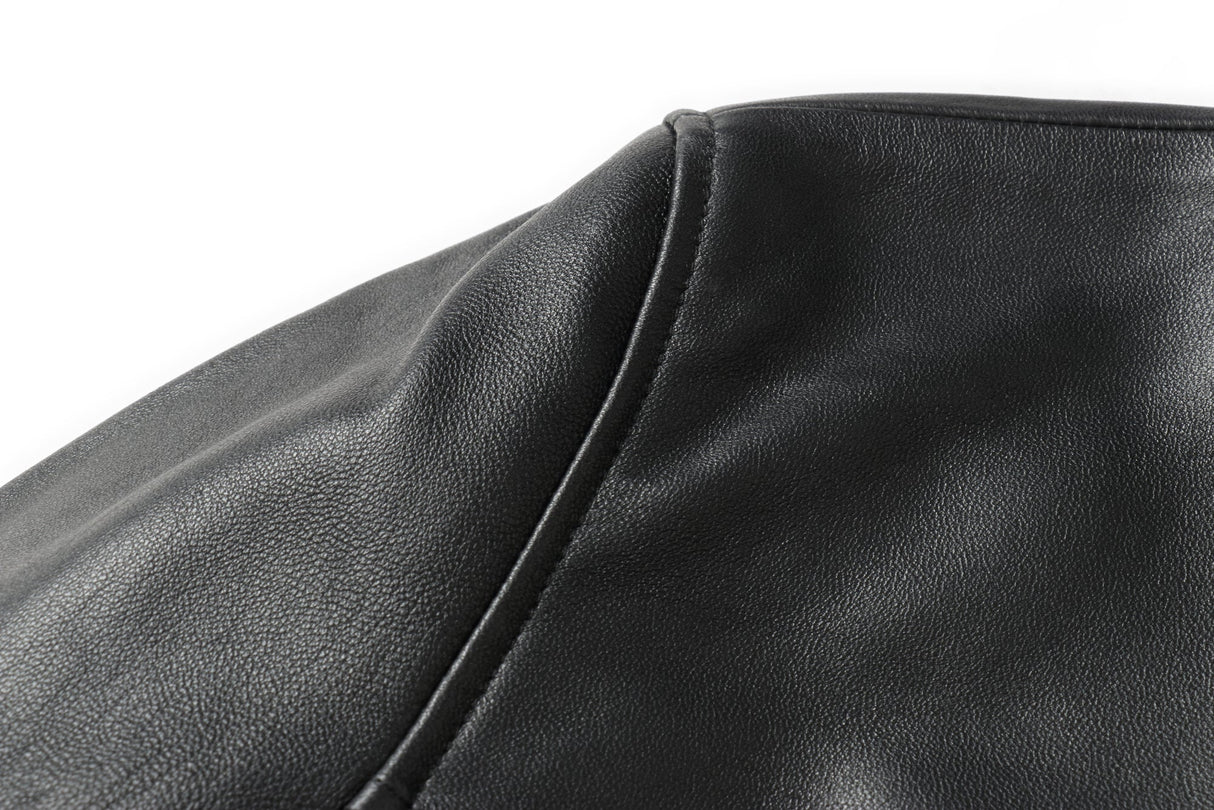 REED EST. 1950 Men's Jacket Genuine Lambskin Leather Four Button Car Coat - Imported from Reed Leather