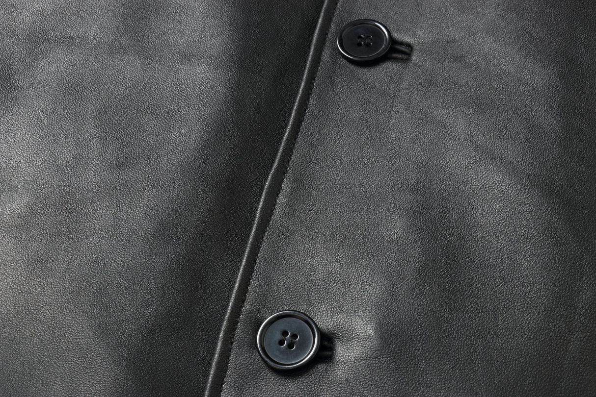 REED EST. 1950 Men's Jacket Genuine Lambskin Leather Four Button Car Coat - Imported from Reed Leather