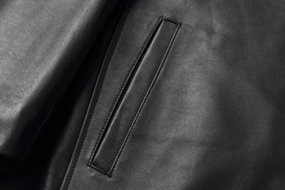 REED EST. 1950 Men's Jacket Genuine Lambskin Leather Four Button Car Coat - Imported from Reed Leather