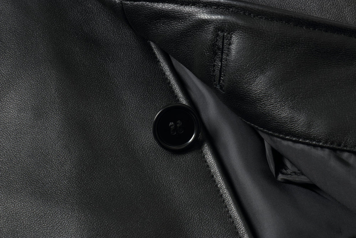 REED EST. 1950 Men's Jacket Genuine Lambskin Leather Four Button Car Coat - Imported from Reed Leather