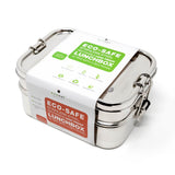 STAINLESS STEEL LUNCH BOX, 2 TIER Leak Proof, 3 COMPARTMENTS, 60 OZ from ecozoi
