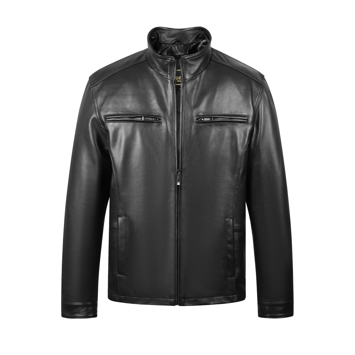 REED EST. 1950 Men's Jacket Genuine Lambskin Leather Stand UP Collar Winners Coat - Imported from Reed Leather