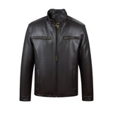 REED EST. 1950 Men's Jacket Genuine Lambskin Leather Stand UP Collar Winners Coat - Imported from Reed Leather