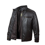 REED EST. 1950 Men's Jacket Genuine Lambskin Leather Stand UP Collar Winners Coat - Imported from Reed Leather
