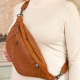 The Riley | Woven Leather Sling Bag from Babs+Birdie