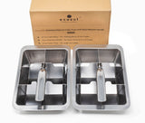 Ecozoi Stainless Steel Ice Cube Trays with Easy Release, 2 Pack, 12 Large Cubes from ecozoi