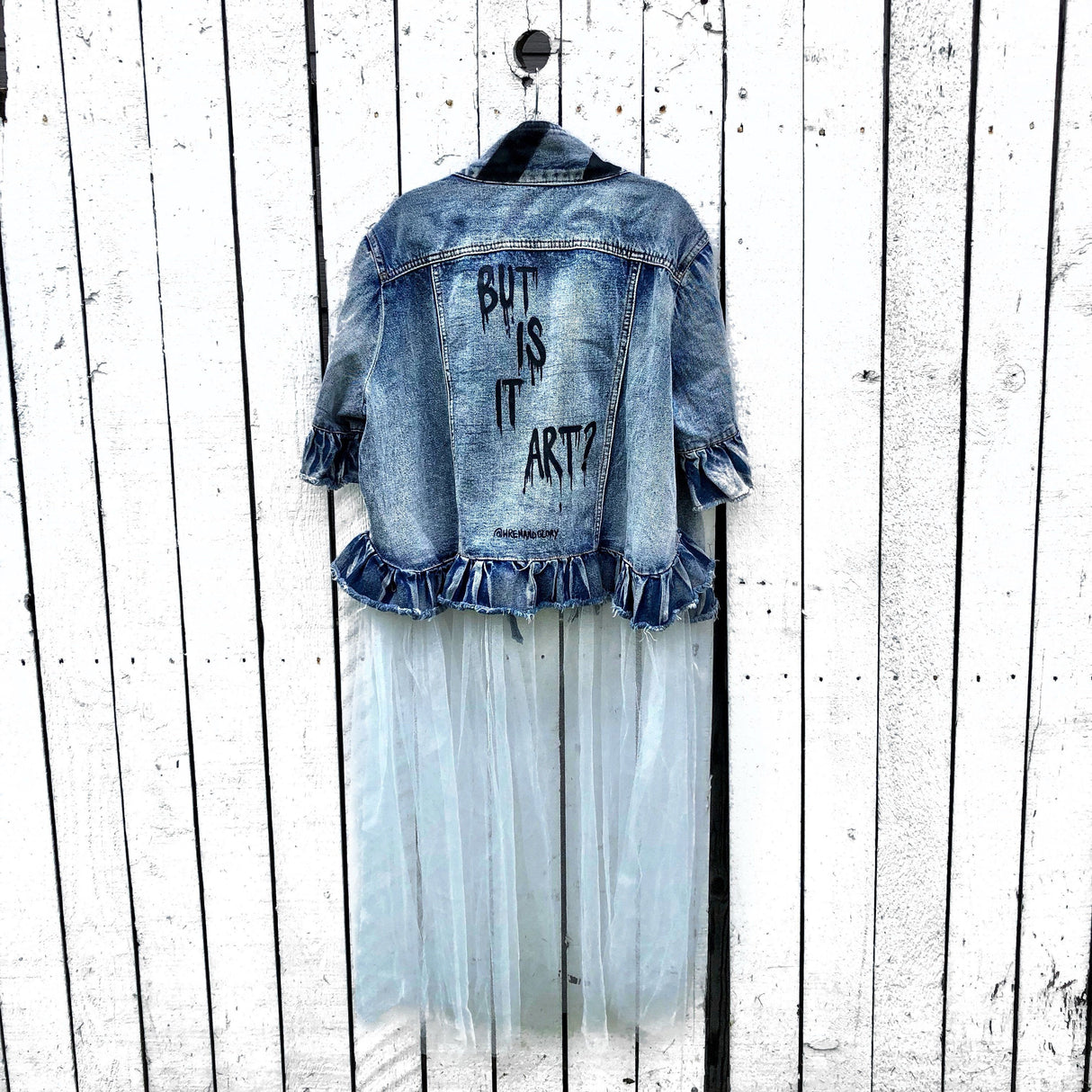 'ART?' DENIM JACKET from Wren + Glory