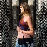 Three Way Tote, Cross body, Hand held, Folded, Pink/Black, New York From Bag-all
