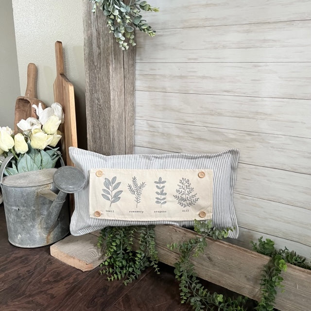 Botanical Panel: Basil, Mother's Day Rosemary, Oregano, Dill Spring, Neutral Summer; SAGE GARDEN HERBS From PillowPanels