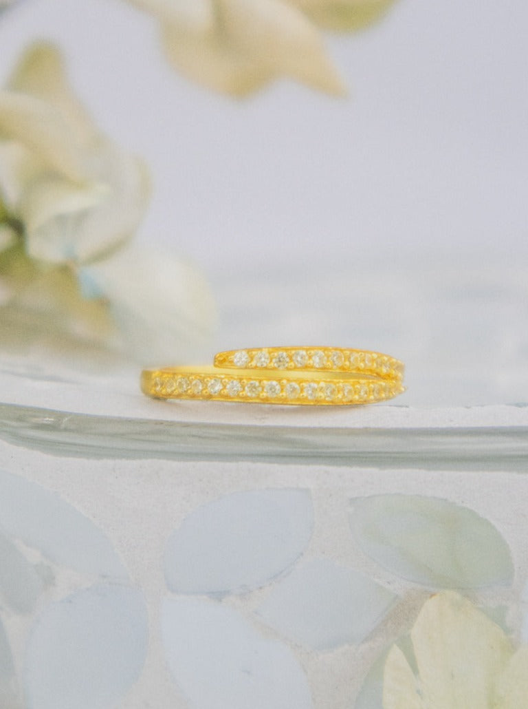 Serpentine Wrap Ring - Gold from Ash & Rose