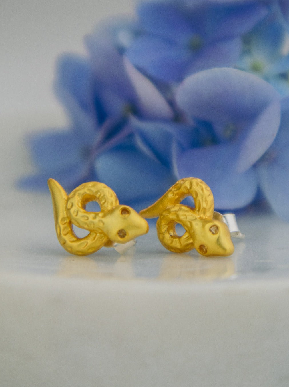 Tiny Snake Stud Earrings from Ash & Rose