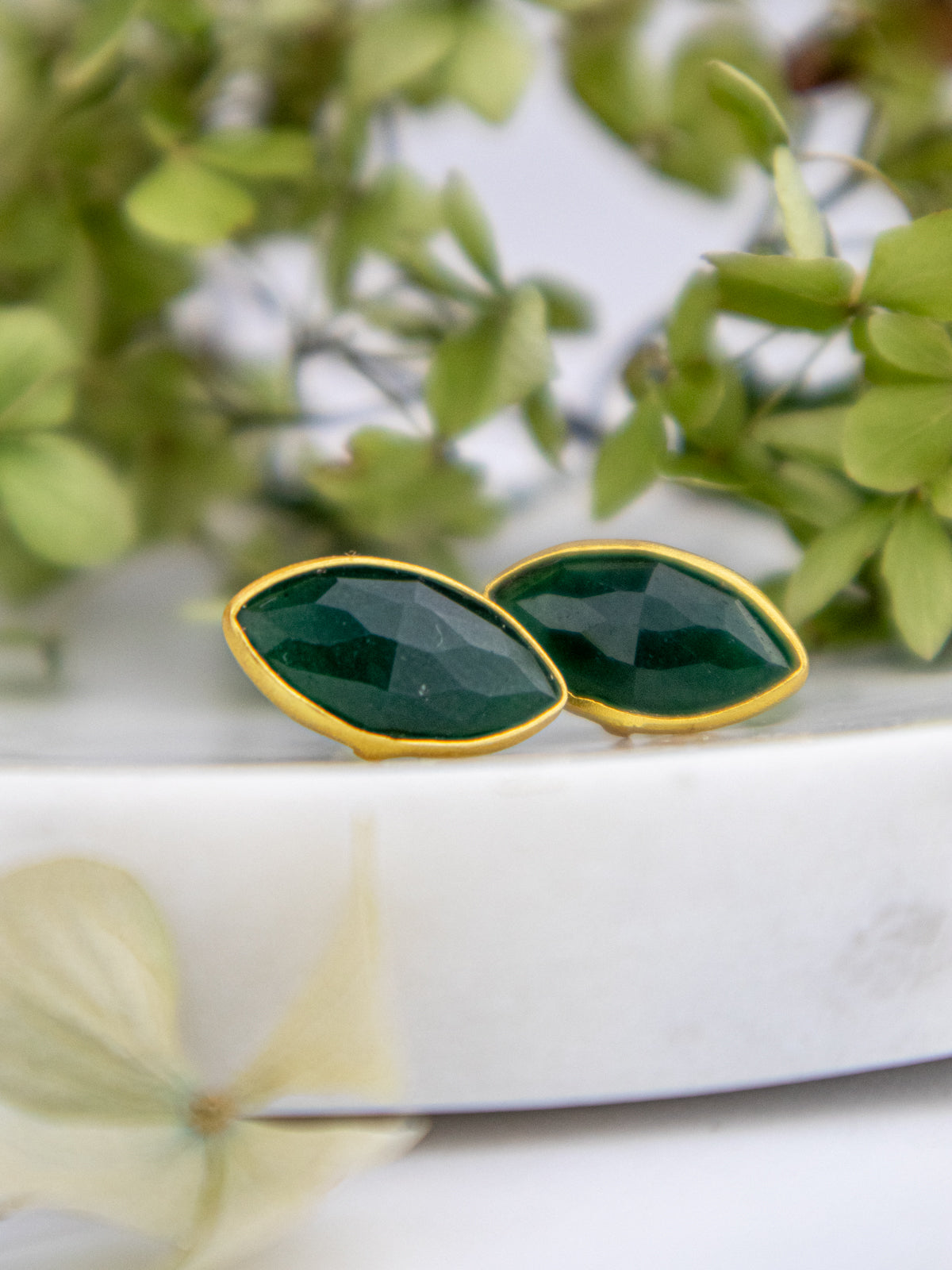 Mila Leaf Earrings - Gold from Ash & Rose