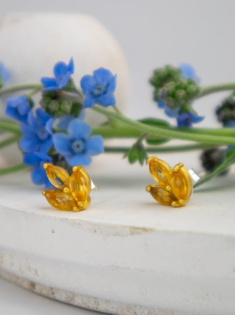 Tri Leaf Stud Earrings from Ash & Rose