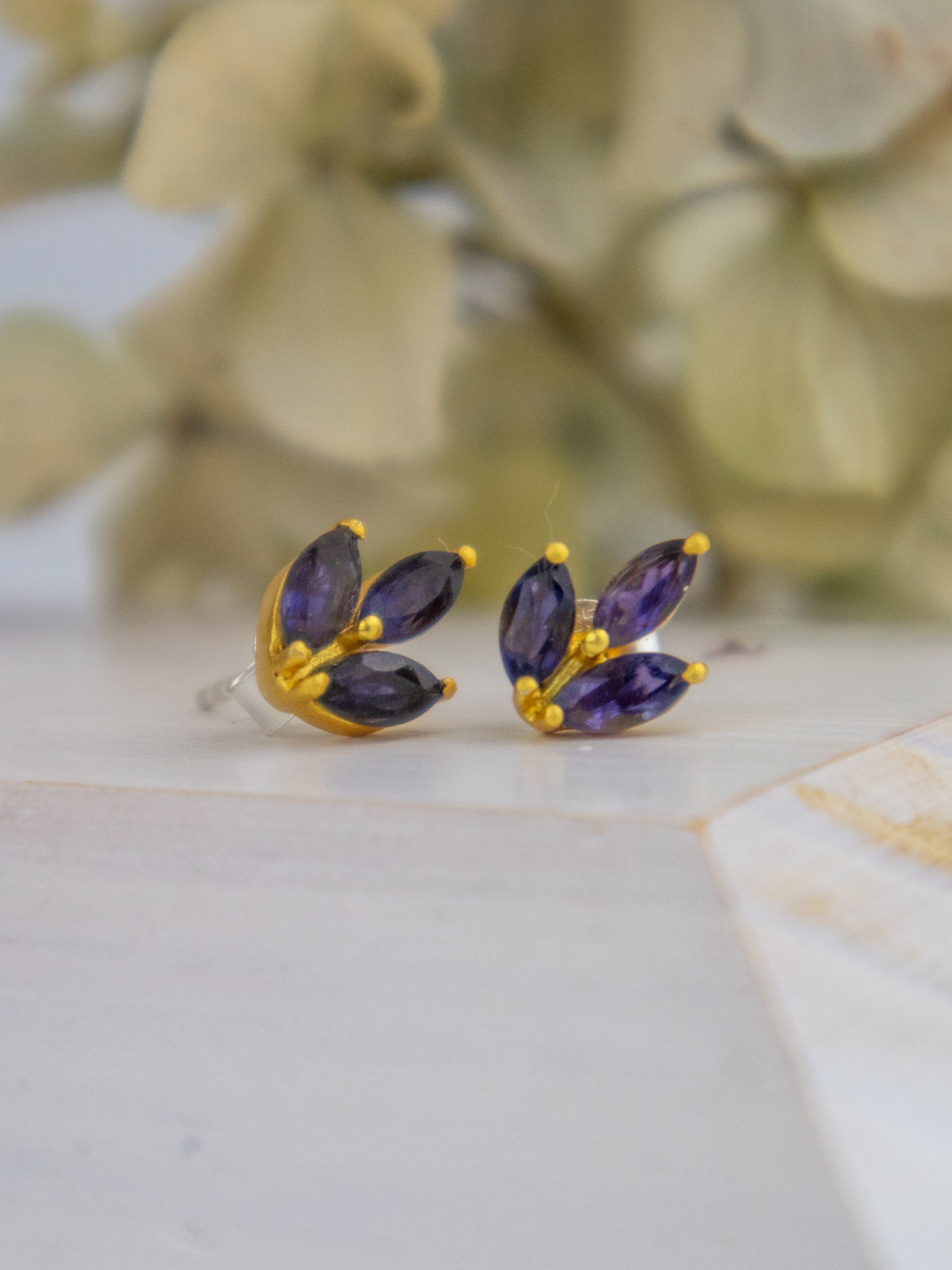 Tri Leaf Stud Earrings from Ash & Rose