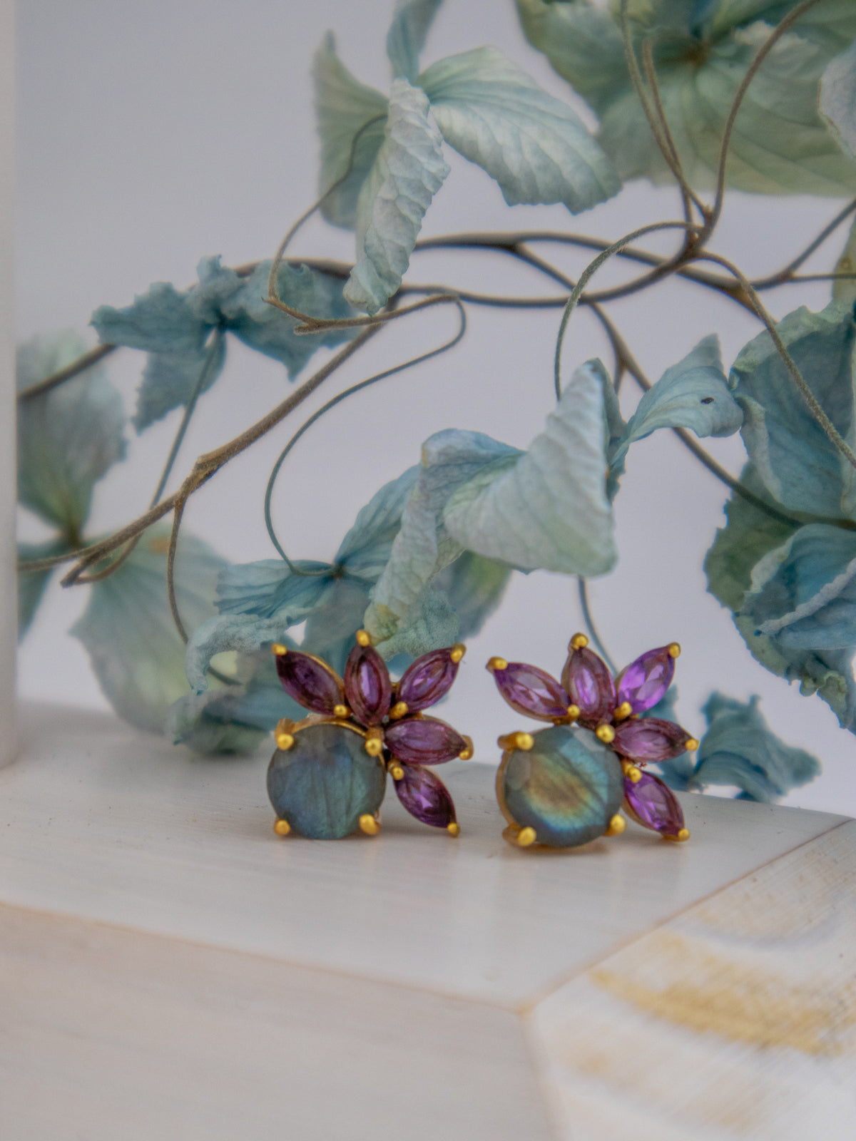Blooming Fan Studs from Ash & Rose
