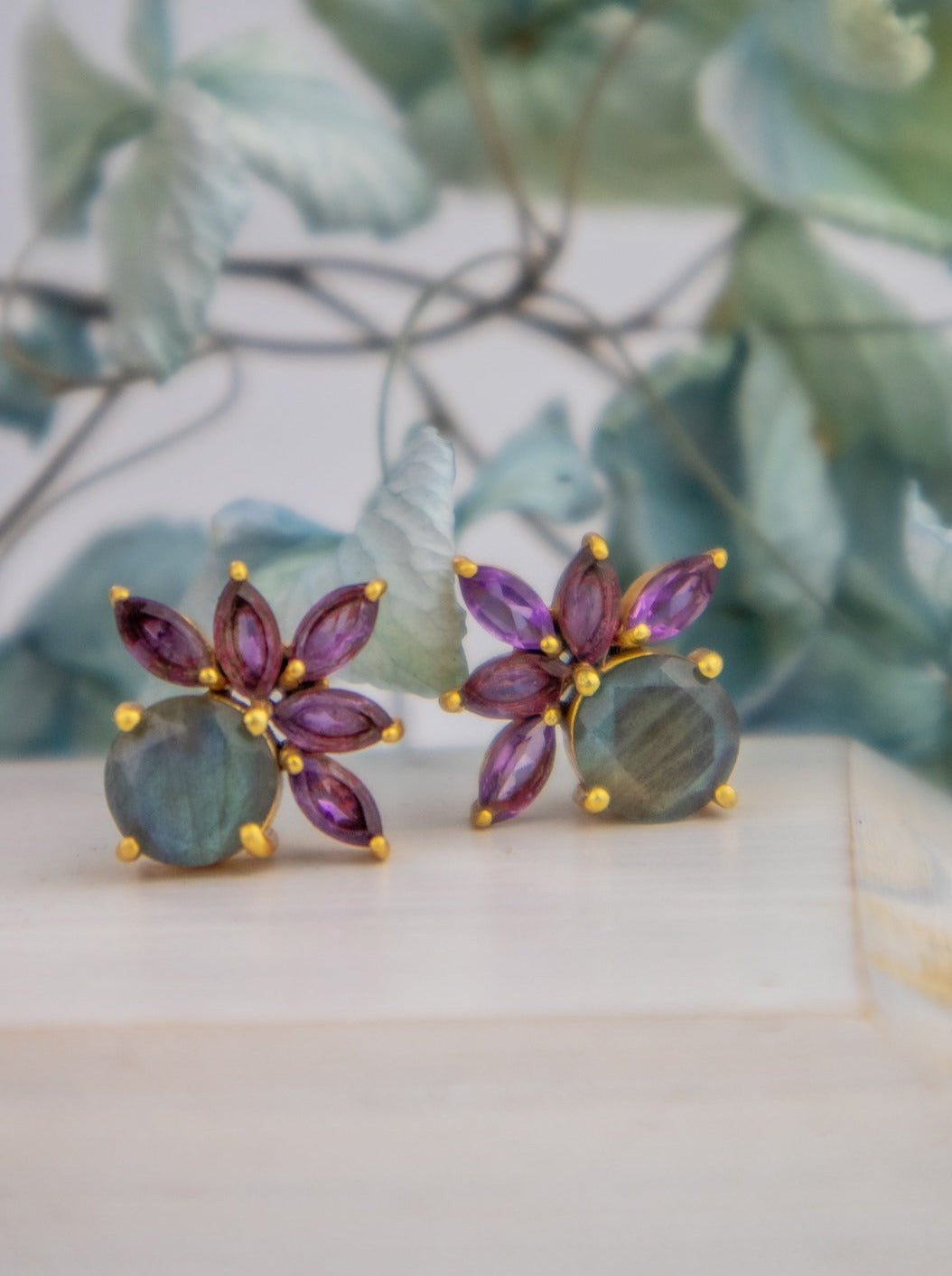 Blooming Fan Studs from Ash & Rose