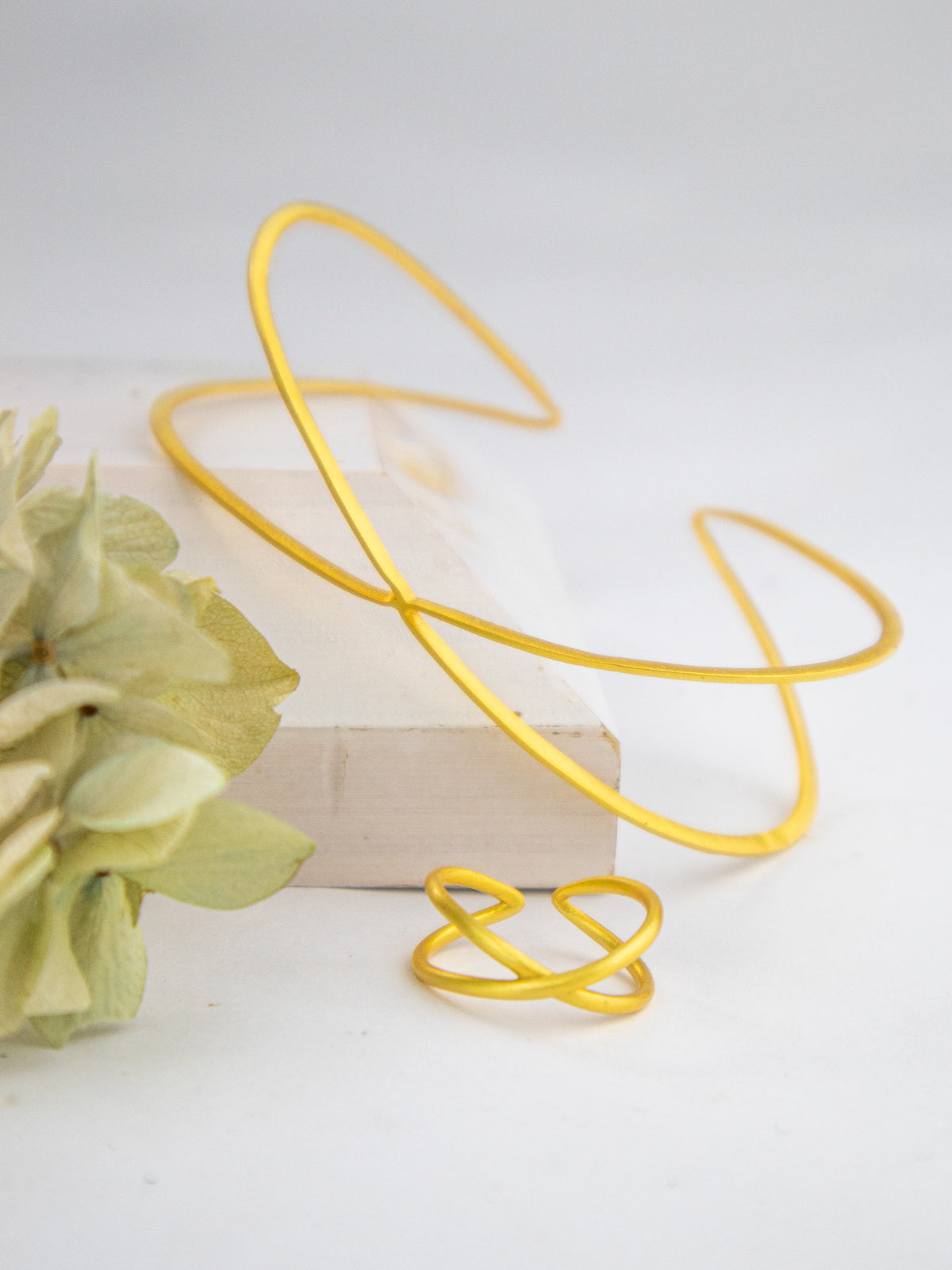 X Leaf Bangle Bracelet from Ash & Rose