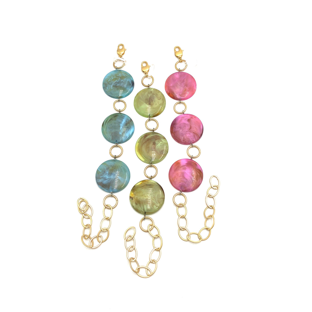 Celery Marbled Stations Bracelet from Leetie Lovendale