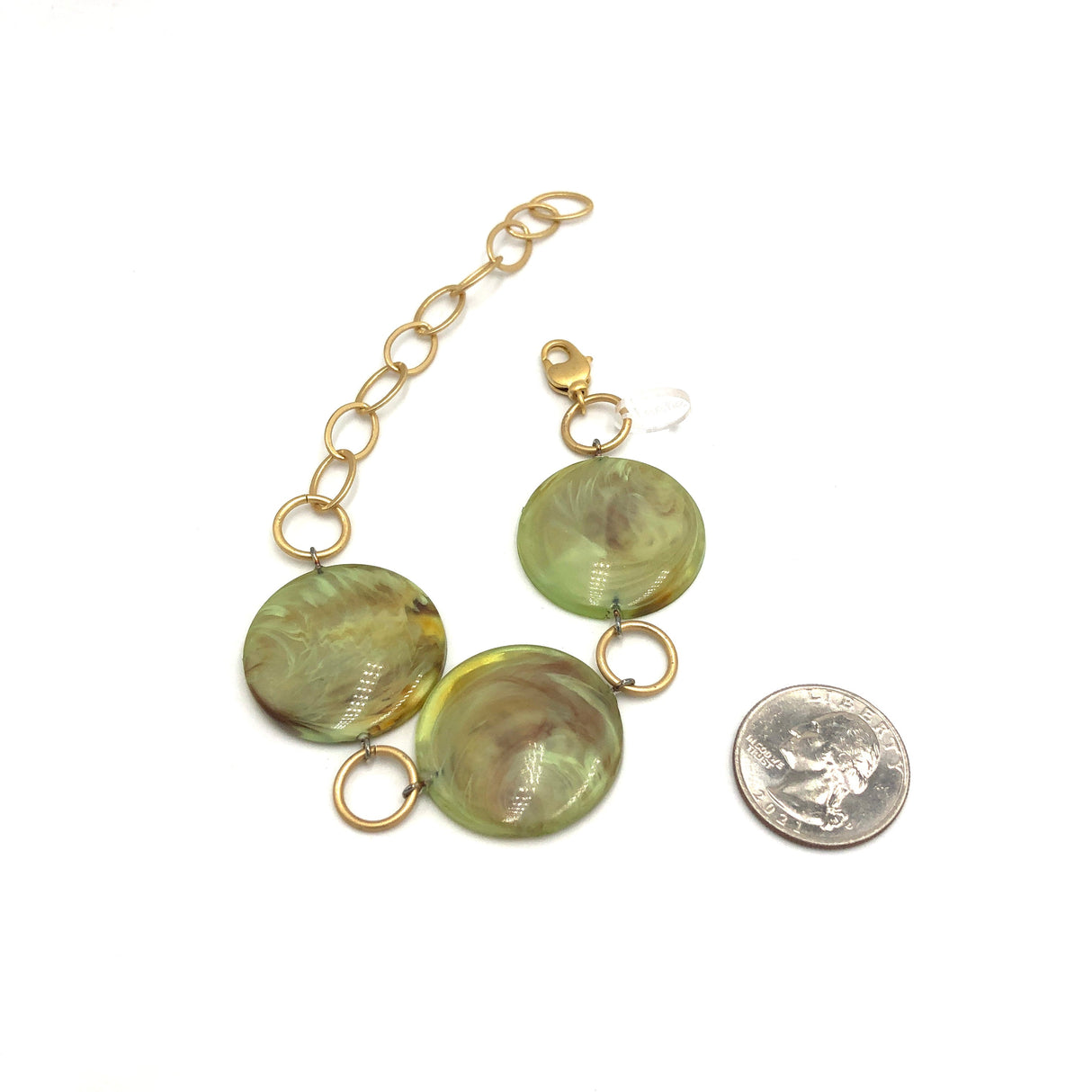 Celery Marbled Stations Bracelet from Leetie Lovendale